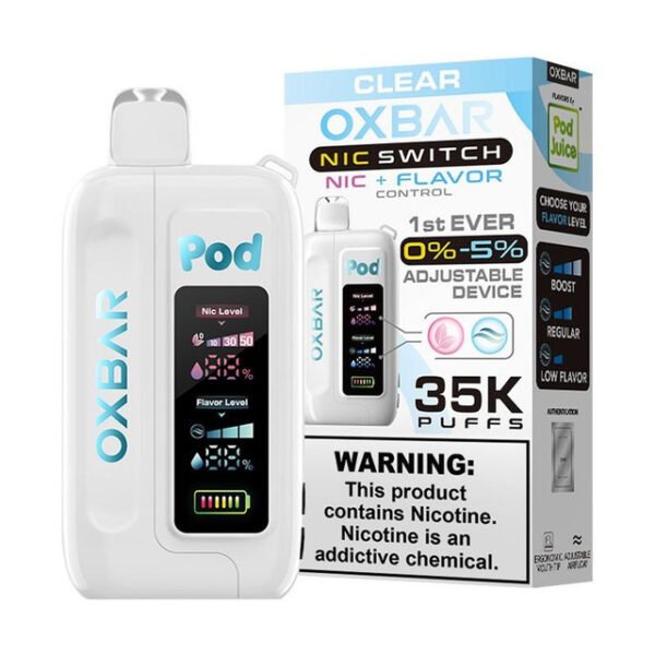 CLEAR - Oxbar Nic Switch 35K Puffs - Disposable Vape