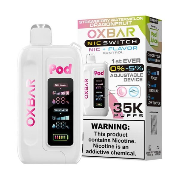STRAW WTRMLN DRGN FRT - Oxbar Nic Switch 35K Puffs - Disposable Vape