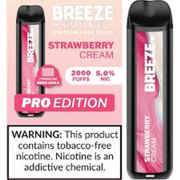 Strawberry Cream - Breeze Pro 2000 - Puffs - Disposable Vape