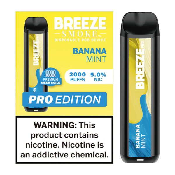 Banana Mint - Breeze Pro 2000 - Puffs - Disposable Vape