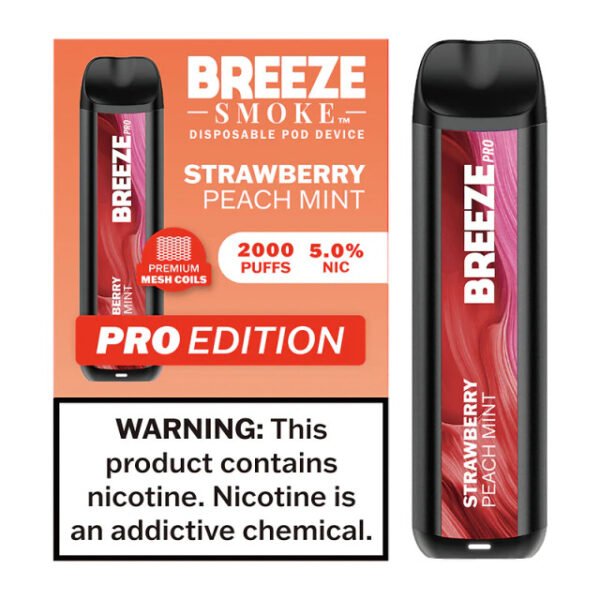 Strawberry Peach Mint - Breeze Pro 2000 - Puffs - Disposable Vape