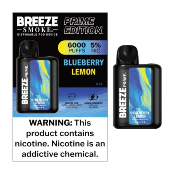 Blueberry Lemon - Breeze Prime 6000 - Puffs - Disposable Vape