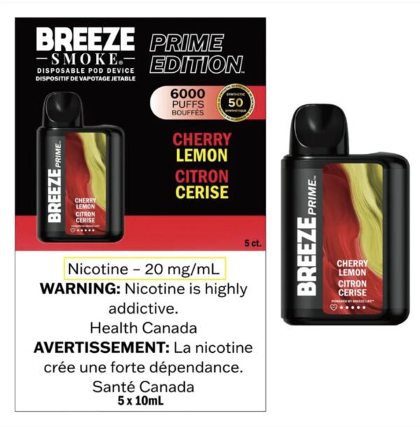 Cherry Lemon - Breeze Prime 6000 - Puffs - Disposable Vape