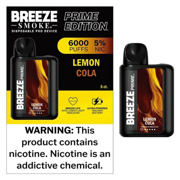 Lemon Cola - Breeze Prime 6000 - Puffs - Disposable Vape