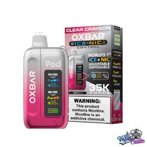 CLEAR CRIMSON – OXBAR ICE-NIC CONTROL 35K Puffs – Disposable Vape