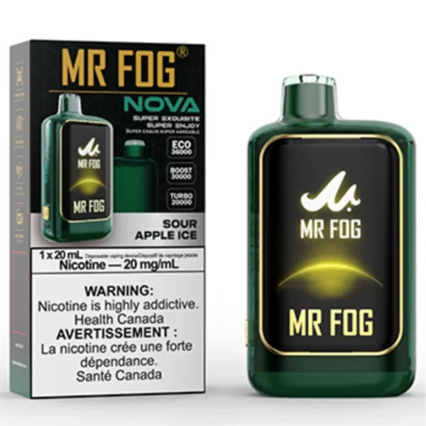 SOUR APPLE ICE - Mr Fog Nova 36K Puffs - Disposable Vape