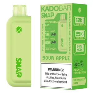 Sour Apple - Kado Bar Snap 25K Puffs - Disposable Pod (Addon Battery Not Included)