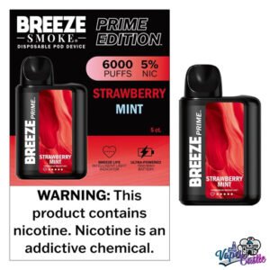 Strawberry Mint - Breeze Prime 6000 - Puffs - Disposable Vape