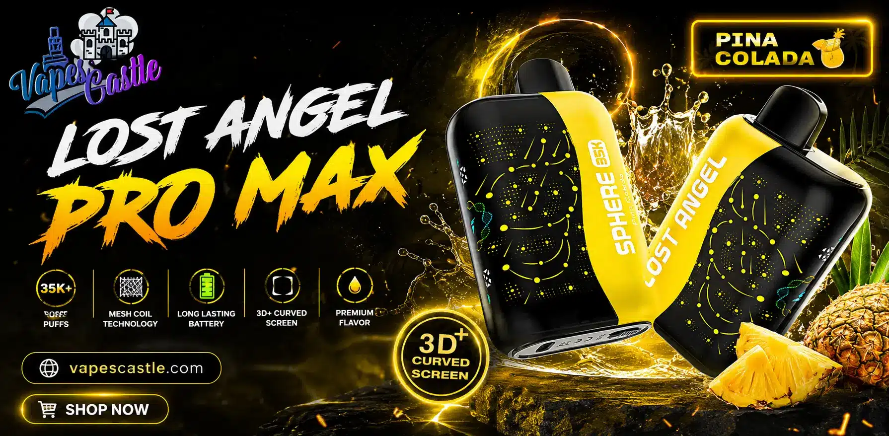 Lost Angel Pro Max disposable vape device with premium design and multiple flavor options.