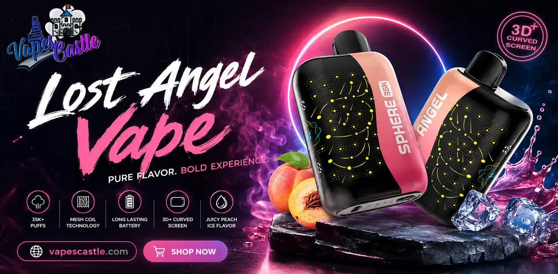 Lost Angel Vape disposable device with sleek design and premium flavor selection.