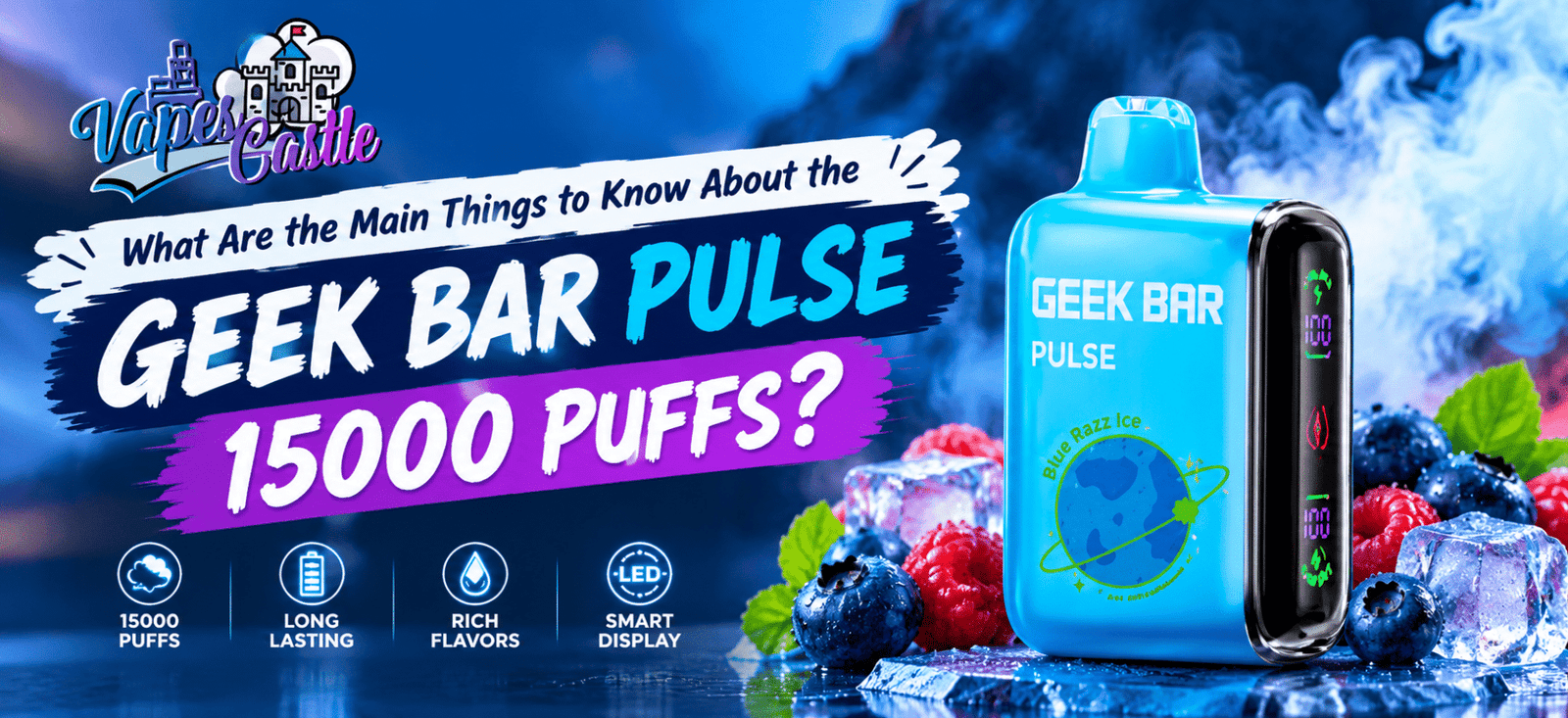 Geek Bar Pulse 15000 Puffs Blue Razz Ice